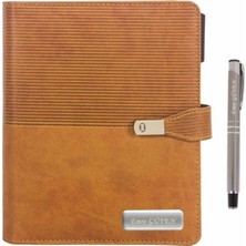 Kalemedair Kişiye Özel Organizerli Tarihli Ajanda ve Kalem Seti - Taba