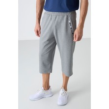 Tommy Life Gri Melanj Ön Cep Detaylı Standart Kalıp Klasik Paça Erkek Kapri - 83092
