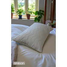Biyeli Kapitone Deluxe Pamuklu Fermuarlı Yastık Koruyucu Kılıf 50X70 cm