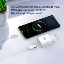 Bix BX-M10TA , Xiaomi, Huawei Uyumlu Orijinal 10W Hızlı Şarj Adaptörü & Micro USB Kablo
