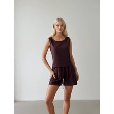 Şort ve Bluz Keten Takım