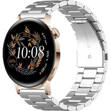 Kreton 
huawei Watch Gt3 42MM ile Uyumlu Kordon Klasik Baklava Model Paslanmaz Çelik Metal Kayış