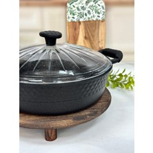 Dıamente 30 cm Granit Döküm Basık Model Tencere