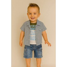 İklimix Kot Kapri Gömlekli 3'lü Takım