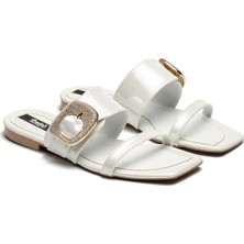 Dedos Kadın Deri Taban Taş Tokalı Terlik 13005