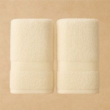 Luvenia %100 Pamuklu 2'li Beyaz Banyo Havlusu (70X140)