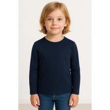 Unisex Çocuk Bisiklet Yaka Uzun Kollu Okul Badi M00748 Lacivert