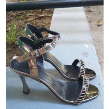 Bags Shoes Kuum K152014 Kadın Tek Bant Taşlı Abiye Ayakkabı