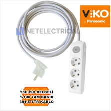 Multi-Let | Üçlü 10 Metre Anahtarlı Topraklı Yan Fişli Çocuk Korumalı Grup Priz - 3'lü, 10 M, 3x1.5 Ttr (Tam Bakır) Kablolu