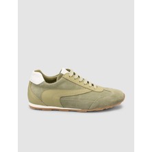 Cabani %100 Hakiki Deri Haki Süet Bağcıklı Kadın Sneaker