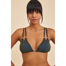 Maldives Lacivert Dolgusuz Üçgen Bikini Üst