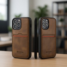 Iphone 11 Için Kredi Kartlıklı Deri Kılıf