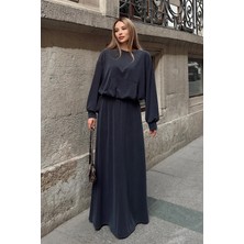 Olcay Oversize Premium Kumaş Sweat Etekli Takım Füme 7011-TK