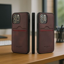Samsung Galaxy S21FE Için Kredi Kartlıklı Deri Kılıf