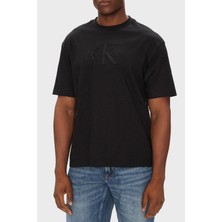 Calvin Klein Pamuklu Oversize Fit Bisiklet Yaka Logolu T Shirt LV04RB295GUB1 Erkek T Shirt LV04RB295G Ub1