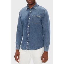 Calvin Klein % 100 Pamuk Regular Fit Uzun Kollu Kot Gömlek LV040EM774WHZ Erkek Gömlek LV040EM774 Whz