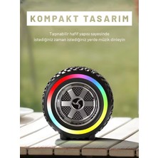Tekerlek Tasarımlı Rgb Bluetooth Hoparlör Tws 10W Usb/tf Kart Grişi Güçlü Bass