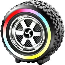 Tekerlek Tasarımlı Rgb Bluetooth Hoparlör Tws 10W Usb/tf Kart Grişi Güçlü Bass