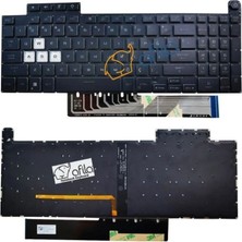 Asus Tuf Dash F15 FX516PC-HN558 Uyumlu Notebook Klavyesi (Siyah Tr) Rgb Işıklı