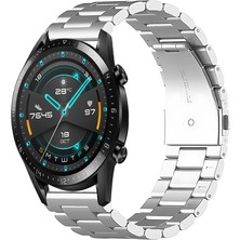 Tagomoon Huawei Watch Gt2 46MM Uyumlu Kordon Klasik Baklava Model Paslanmaz Çelik Metal Kayış