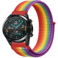 Tagomoon Huawei Watch Gt2 46MM Akıllı Saat Uyumlu Spor Kumaş Desenli Cırt Cırtlı Kordon Kayış