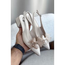 Kadın Howen Kısa Topuklu Ayakkabı - Ten Deri