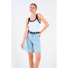 Bemy Çarşı Iki Renkli Atlet - Beyaz-Siyah