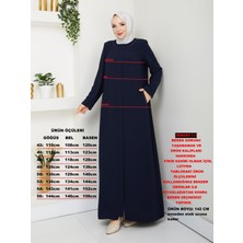Günay Karaca Yazlık Tesettür Lacivert Ferace Krep Kumaş Büyük Beden 20234