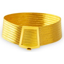 Bilezikci 9 Sıralı Taşsız Trabzon Hasır Altın Bilezik 8 Ayar Kadınlar İçin Sarı Renkli