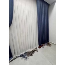 Nivemeshome Vera Çelik Tül Perde Ağır Gramajlı Ütü Istemez 1/3 Sık Pile Tül Perde Apm