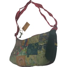 Vintage Renkli Etnik Salaş Küçük S Boy Plaj Günlük Toparlayıcı Kadın Kol Omuz Çantası 28M x 17CM