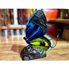 Kelebek Formunda Tifany Lamba Abajur Gece Lambası - 24 cm 16 cm 12 cm Ölçülerinde