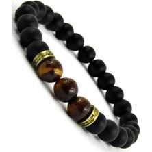 Takı Dükkanı Oniks Kaplangözü Taşlı Unisex Bileklik okb3