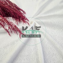 Kaf Kumaş Delikli Pointelle Ribana Kumaş |  Pamuk | Beyaz Gül