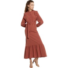 Farbalalı Katlı Elbise KAY.VV-A23-93005