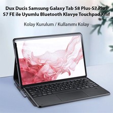 Dux Ducis Sm Galaxy Tab S8 Plus-S7 Plus-S7 Fe ile Uyumlu Bluetooth Klavye Touchpad K - MRK4276-8043