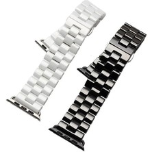 Ally Apple Watch 7-8 45MM 6-5-4 44MM Seramik Kayış Kordon 3 Bakla 3-2-1 42MM-(5775 - MRK3755-7203