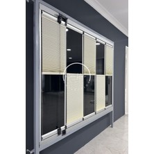 Serin Home Collection Katlanabilir Cam Balkon Plise Perde Krem (Kancalı Veya Vidalı Sistem)