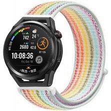 Tagomoon Huawei Watch Gt Runner Uyumlu Kordon Kumaş Desenli Cırt Cırtlı Spor Kayış