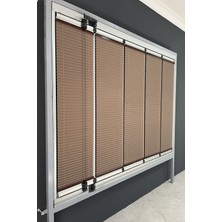 Serin Home Collection Katlanabilir Cam Balkon Plise Perde Kahverengi (Kancalı Veya Vidalı Sistem)