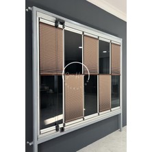 Serin Home Collection Katlanabilir Cam Balkon Plise Perde Kahverengi (Kancalı Veya Vidalı Sistem)