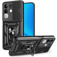 Adige Vivo Y29 Kılıf Pars Yüzüklü Standlı Darbe Korumalı Siyah