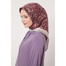 Vizon Etnik Desen Twill Ipek Eşarp