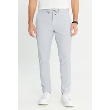 Slim Fit Dar Kesim Beli Bağlamalı Çizgili Yan Cepli Casual Jogger Pantolon