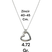 Zirkon Taşlı Kalp Figürlü 925 Ayar Gümüş Kolye – Moder ve Şık Tasarım