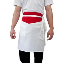 Formteks Beyaz-Kırmızı  Garnili  Belden Önlük