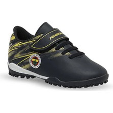 Kinetix Poda Tf F 5fx Siyah Erkek Çocuk Halı Saha Ayakkabısı PVC Tabanlı Sarı Lacivert