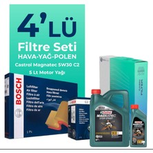 BOSCH Mercedes A160 Benzin Filtre Bakım Seti Castrol Motor Yağlı (2004-2010) 4 Lü