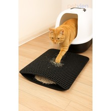 Petvien Kedi Kumu Paspası - Kedi Paspası 58X40 cm - Kedi Tuvaleti Önüne Koymak Için Paspas