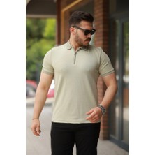 Fy Butik Erkek Fermuarlı Yaka Kısa Kollu Tişört